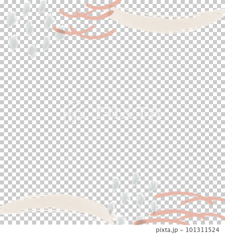 海を思わせる波と珊瑚礁の水彩フレーム 101311524