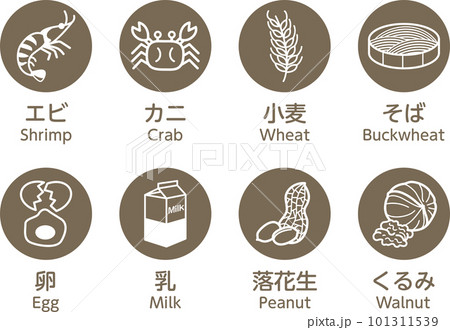 8大アレルゲン　食物アレルギー 101311539