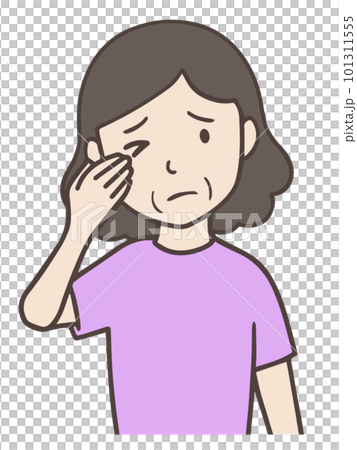 眼睛模糊的老太太,眼睛發癢的中年婦女 眼睛模糊的老太太,眼睛發癢的中年婦女 101311555