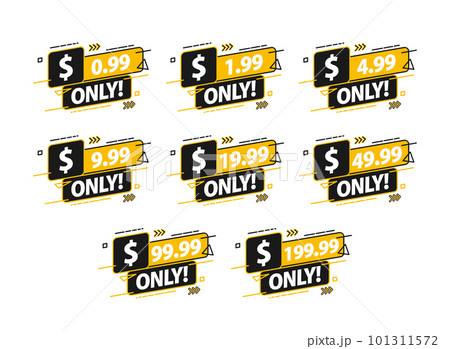 Sale 0.99 1.99 4.99 9.99 49.99 dollars only - Stock Illustration  [101311572] - PIXTA