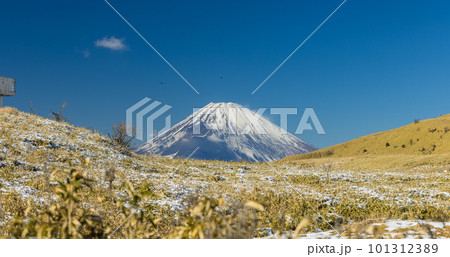 日本　神奈川県足柄下郡箱根町の駒ヶ岳山頂から見える富士山 101312389