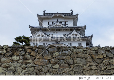 日本　兵庫県姫路市にある姫路城の備前丸跡から見える大天守 101312981