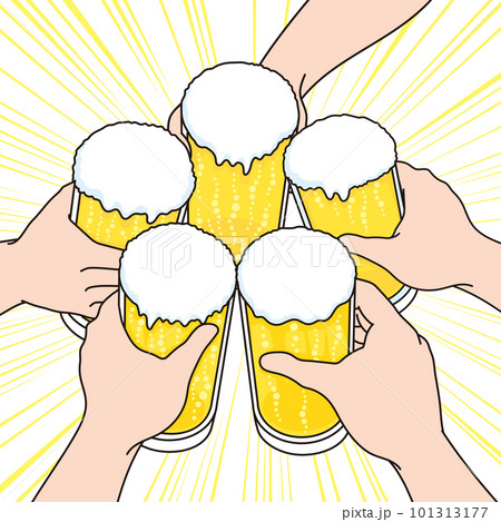 グラスビールで乾杯 グラスビールで乾杯 101313177