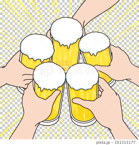 グラスビールで乾杯 グラスビールで乾杯 101313177
