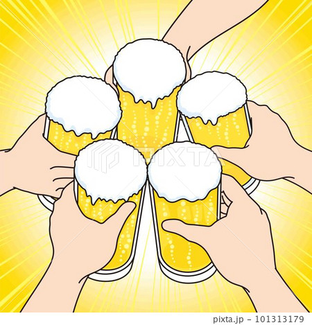 グラスビールで乾杯 101313179