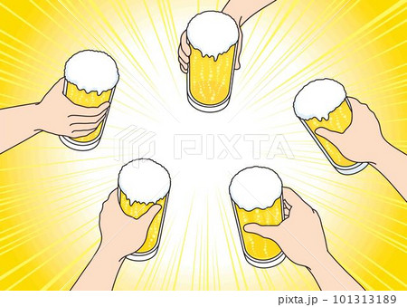 グラスビールで乾杯 101313189