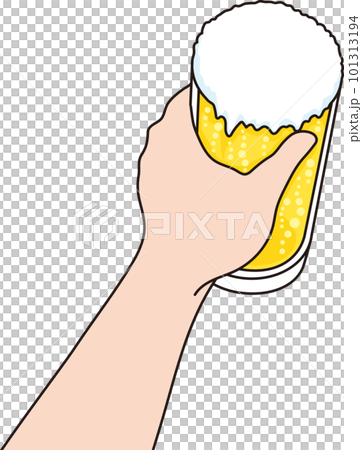 グラスビールを持つ手 グラスビールを持つ手 101313194