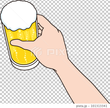 手拿著一杯啤酒 101313341