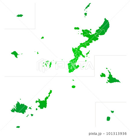 沖縄県と市町村地図 101313936