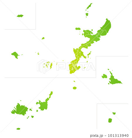 沖縄県と市町村地図