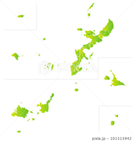 沖縄県と市町村地図 101313942