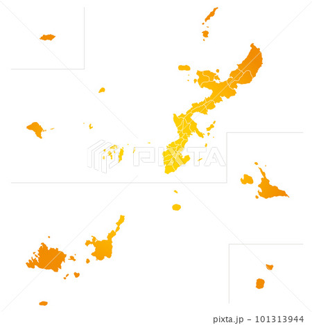 沖縄県と市町村地図 101313944