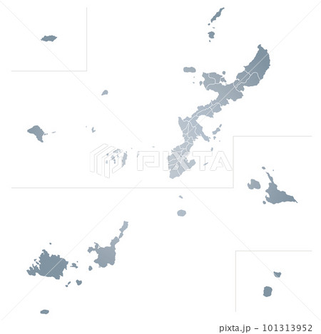 沖縄県と市町村地図 101313952