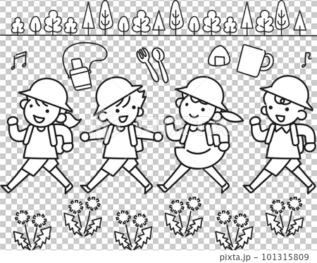 去春遊的小學女生和男生 101315809