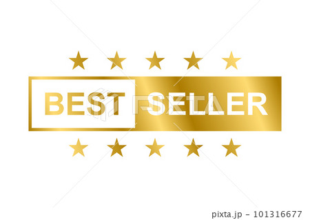 Best seller gold label icon vector for graphic design, logo, website, social media, mobile app, UI illustration 101316677