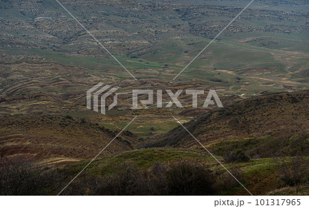 Colorful slopes in Garedja desert in Georgia Colorful slopes in Garedja desert in Georgia 101317965