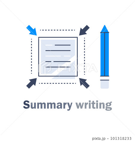 Summary writing concept,article compilation, short and fast reading, copywriting servicesbrief information, text edit, content review 101318233