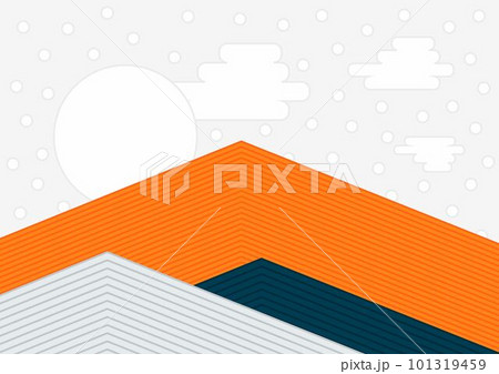 Japanese style vector background design with mountains and sky. Snow or stars. Japanese style vector background design with mountains and sky. Snow or stars. 101319459