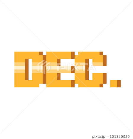 Pixel art gold short december text. 101320320