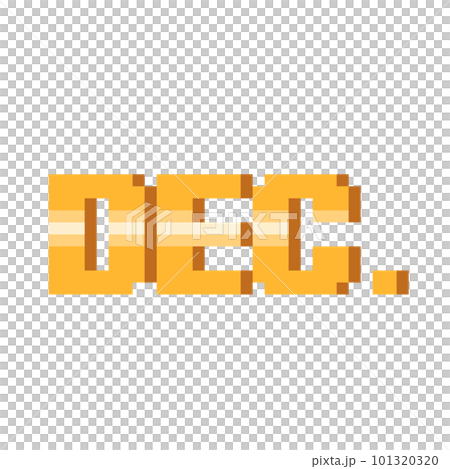 Pixel art gold short december text. Pixel art gold short december text. 101320320