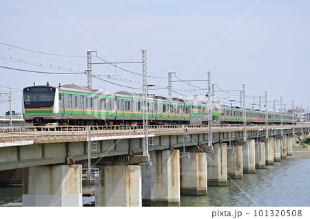東海道本線 茅ヶ崎ー平塚 JR東日本 E233系3000番台 U631編成(小山) 東海道本線 茅ヶ崎ー平塚 JR東日本 E233系3000番台 U631編成(小山) 101320508