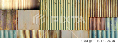 カラフルなトタン壁 101320630