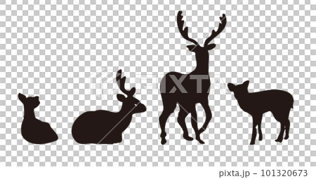 Set of deer silhouette illustration Set of deer silhouette illustration 101320673