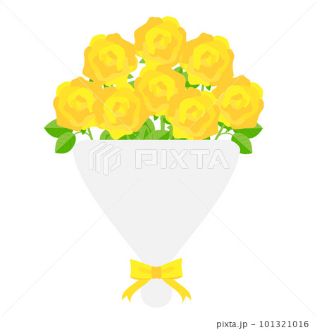 黄色いバラ　感謝を伝える花束　8本 101321016