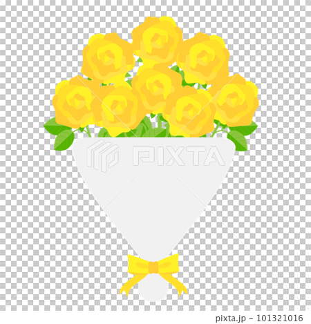 黄色いバラ　感謝を伝える花束　8本 101321016