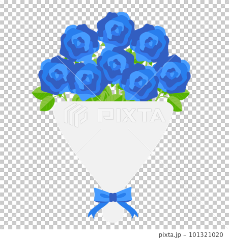 青いバラ 感謝を伝える花束 8本 青いバラ 感謝を伝える花束 8本 101321020