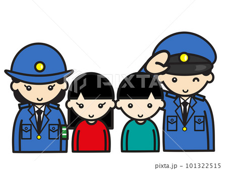 警官たちと子供たち 101322515