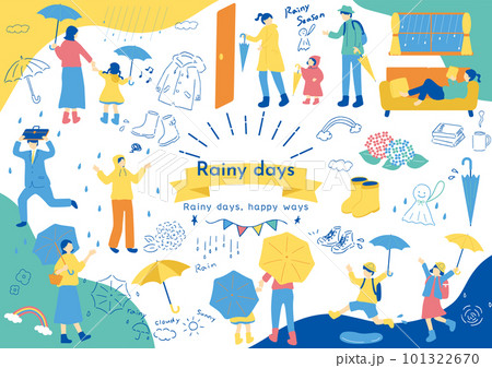 梅雨に使いやすいイラスト素材集 101322670