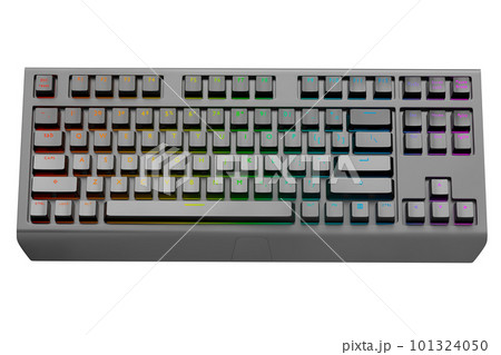 Realistic computer keyboard with black chrome texture isolated on white Realistic computer keyboard with black chrome texture isolated on white 101324050