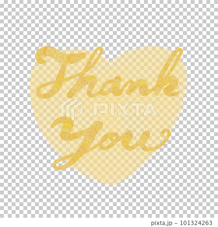 手書き文字のイラスト【Thank you】 筆記体 文字色黄色 黄色のハートの背景 手書き文字のイラスト【Thank you】 筆記体 文字色黄色 黄色のハートの背景 101324263