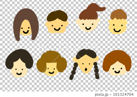 Faces of girls of various ages 101324704