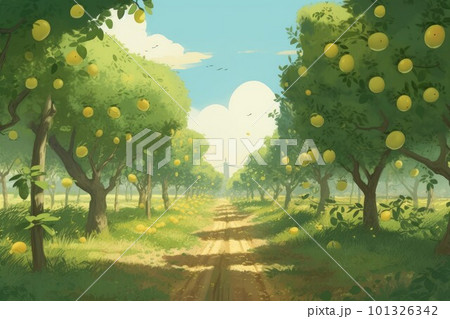 Lemon garden tree. Summer fruit. Generate Ai Lemon garden tree. Summer fruit. Generate Ai 101326342