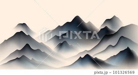 Modern design vector illustration of beautiful Chinese ink landscape painting. 101326569