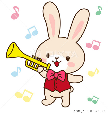 トランペットを吹くうさぎ トランペットを吹くうさぎ 101326957