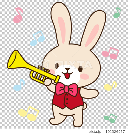 トランペットを吹くうさぎ トランペットを吹くうさぎ 101326957