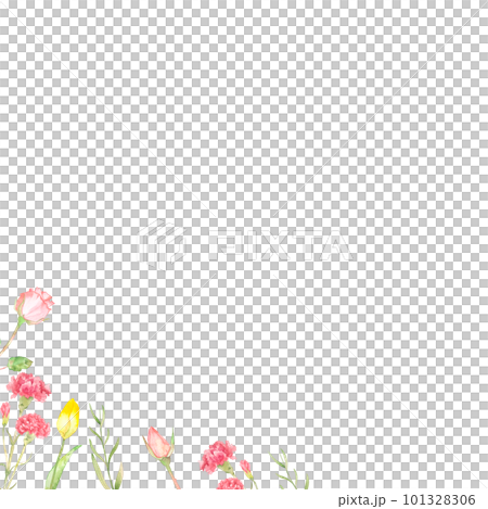 Watercolor frame material of colorful spring flowers Watercolor frame material of colorful spring flowers 101328306