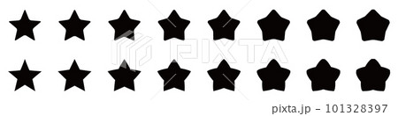 イラスト素材：かわいい星のアイコンセット　黒 101328397