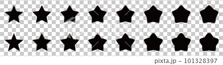 イラスト素材：かわいい星のアイコンセット　黒 101328397