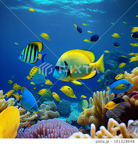 Underwater world in tropical ocean. 101328648