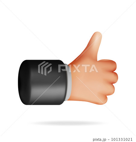 3D Thumbs Up Hand Gesture Button 101331021