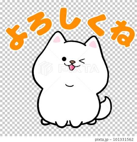 White Shiba Inu and the word "Nice to meet you" 101331562