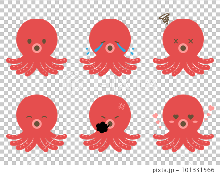 Loose and cute octopus set of 6 colors 101331566