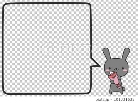 Mother's Day rabbit and a simple square balloon Mother's Day rabbit and a simple square balloon 101331635