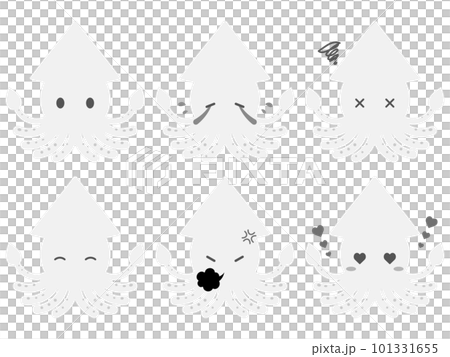 鬆散魷魚 6 種類型灰度 101331655