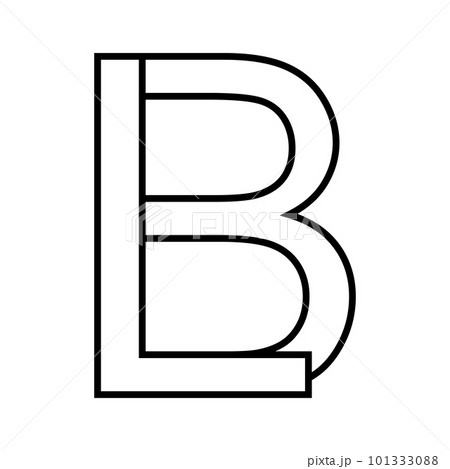 Logo sign lb bl, icon double letters logotype b l 101333088