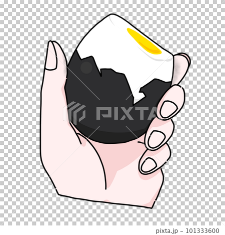 黒たまごを持つ手のイラスト 黒たまごを持つ手のイラスト 101333600